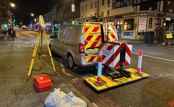 Macleod Simmonds performing a Highway Pavement Survey in London