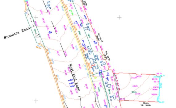 CAD drawing of PAS128 utility survey performed on West End Lane in the Camden Borough of London.