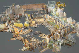 Point cloud data scan of St Katharine Docks by Macleod Simmonds using the NavVis VLX3
