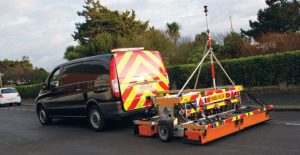 The Stream EM, later known as Old Faithful, being used to scan a highway by Macleod Simmonds.